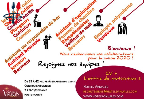 Cdd Saisonnier Serveur Se Barman Maid H F A Lourdes En Hautes Pyrenees Hotellerie Restauration