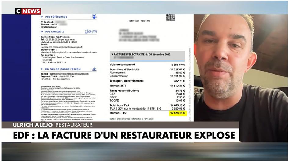 Cnews > Un restaurateur a reçu une facture de 17 000€ au lieu de 700€ !